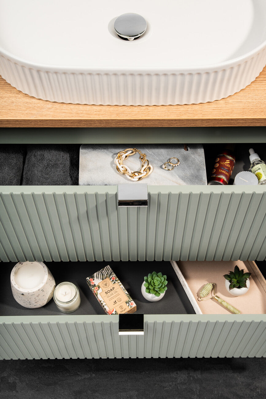 Vannas istabas mēbeļu komplekts Lina G  jūras zaļš/ozols - N1 Home