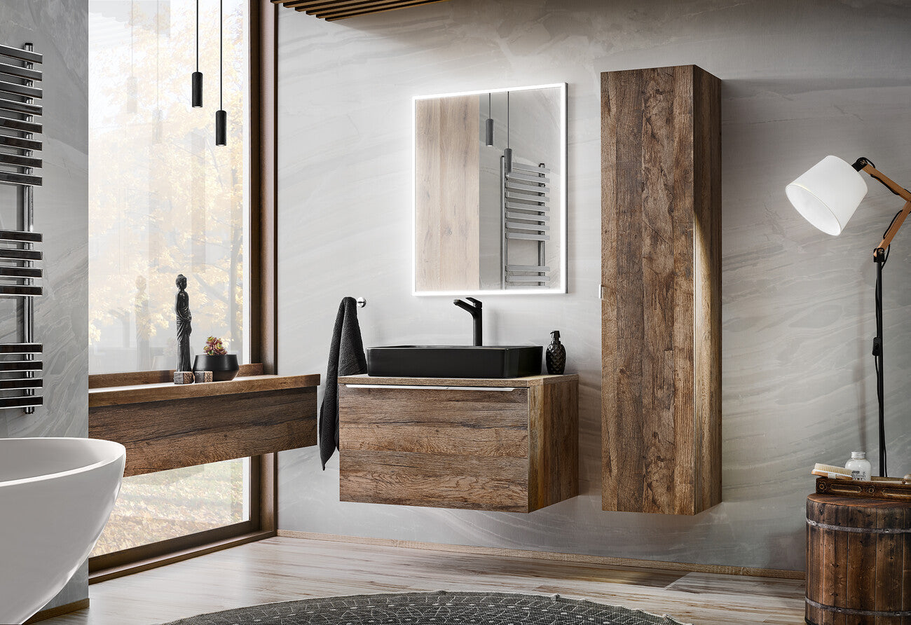 Vannas istaba izlietnes skapīs Sant 60; 80/46/45.6 cm vintaž ozols - N1 Home