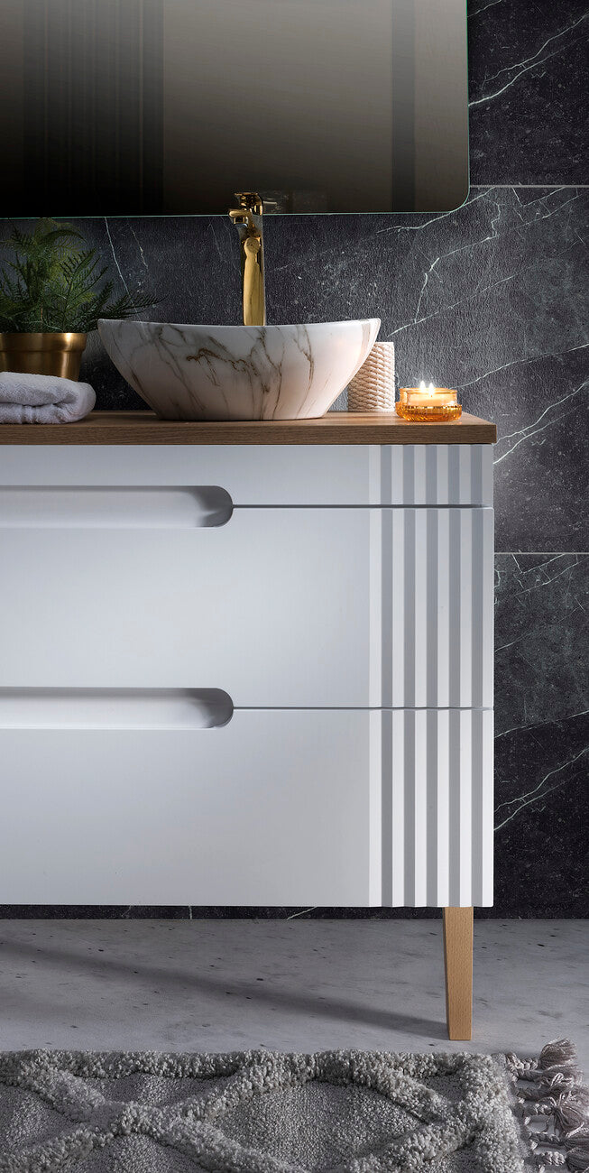 Vannas istabas mēbeļu komplekts Fija B 100 cm balts - N1 Home