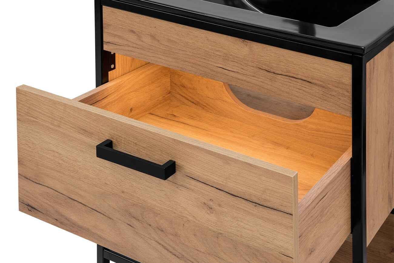 Vannas istabas izlietne skapīs Brook 60; 80/ 82/46 cm zelta ozols - N1 Home