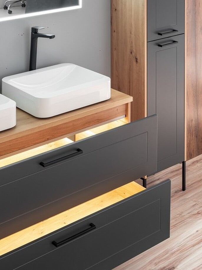 Vannas istabas izlietnes skapīs Mado 60; 80; 120/61/46 cm grafīts - N1 Home