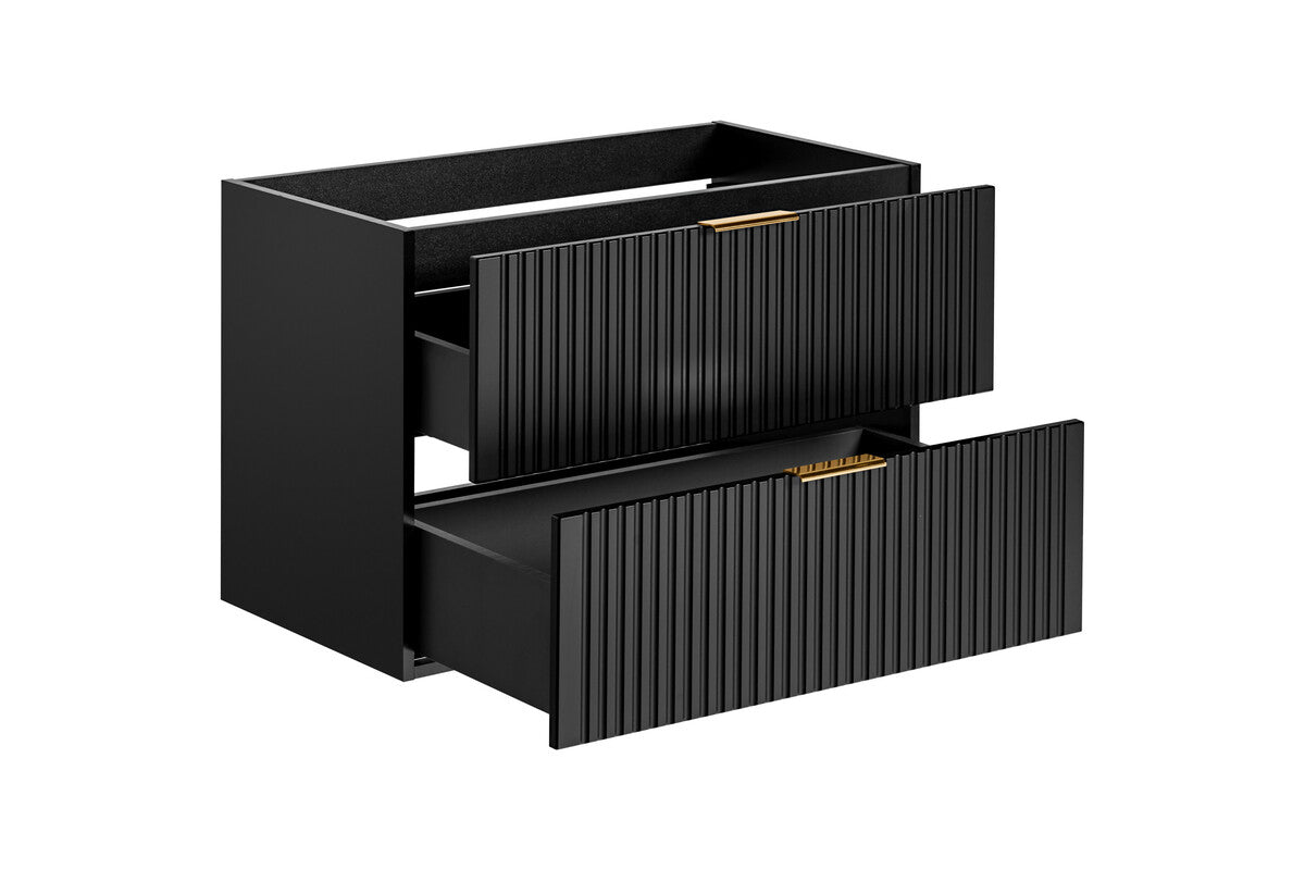 Vannas istabas mēbeļu komplekts Ade DR 80 cm melns/ votan ozols - N1 Home