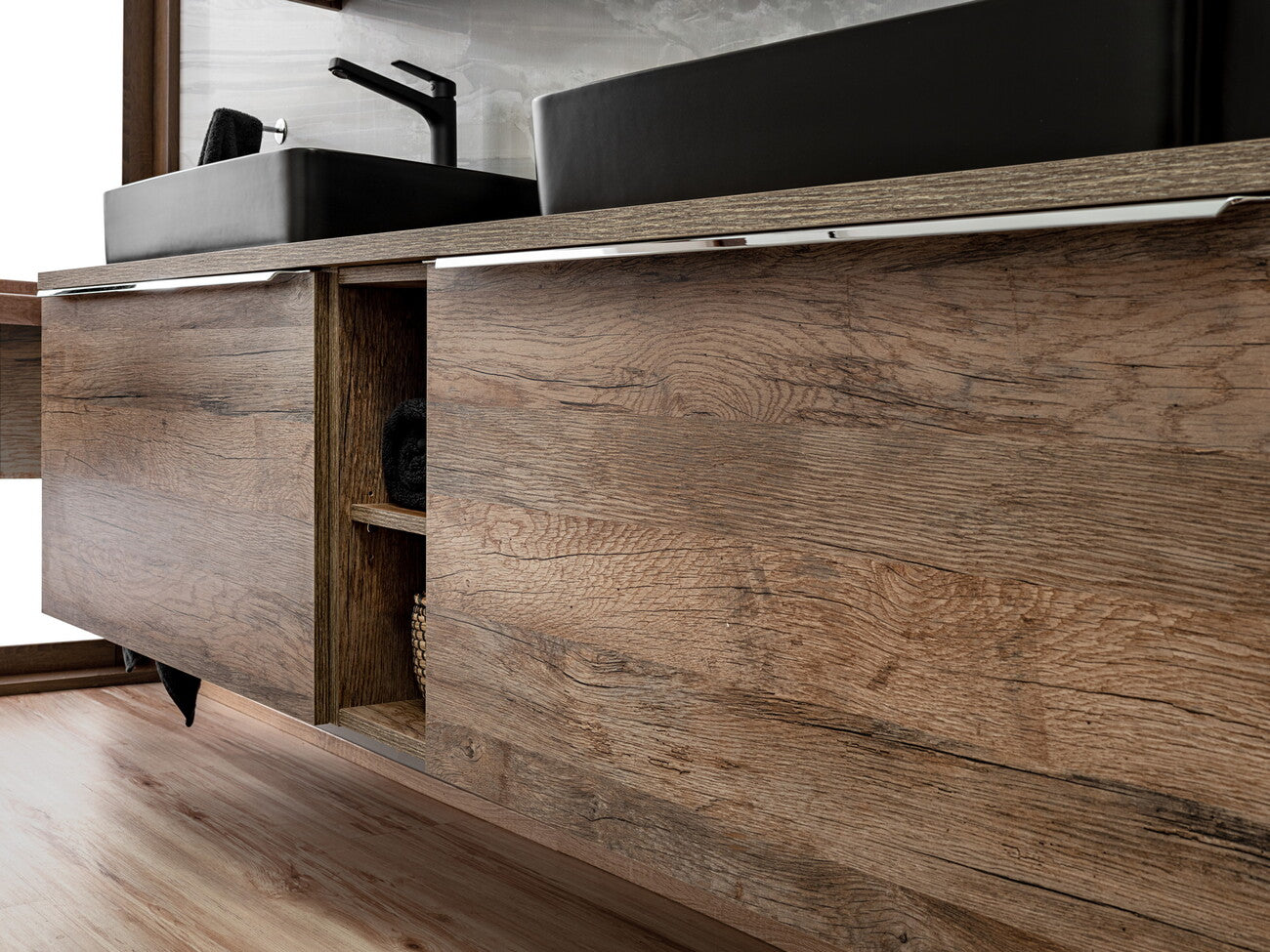 Vannas istaba izlietnes skapīs Sant 60; 80/46/45.6 cm vintaž ozols - N1 Home