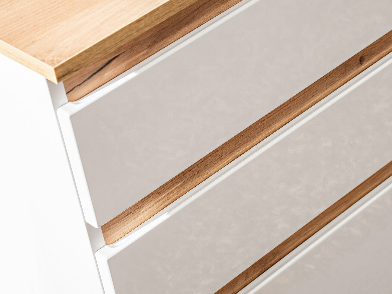 Vannas istabas izlietnes skapīs Plati 94/64/50 cm balts/zelts craft ozols - N1 Home