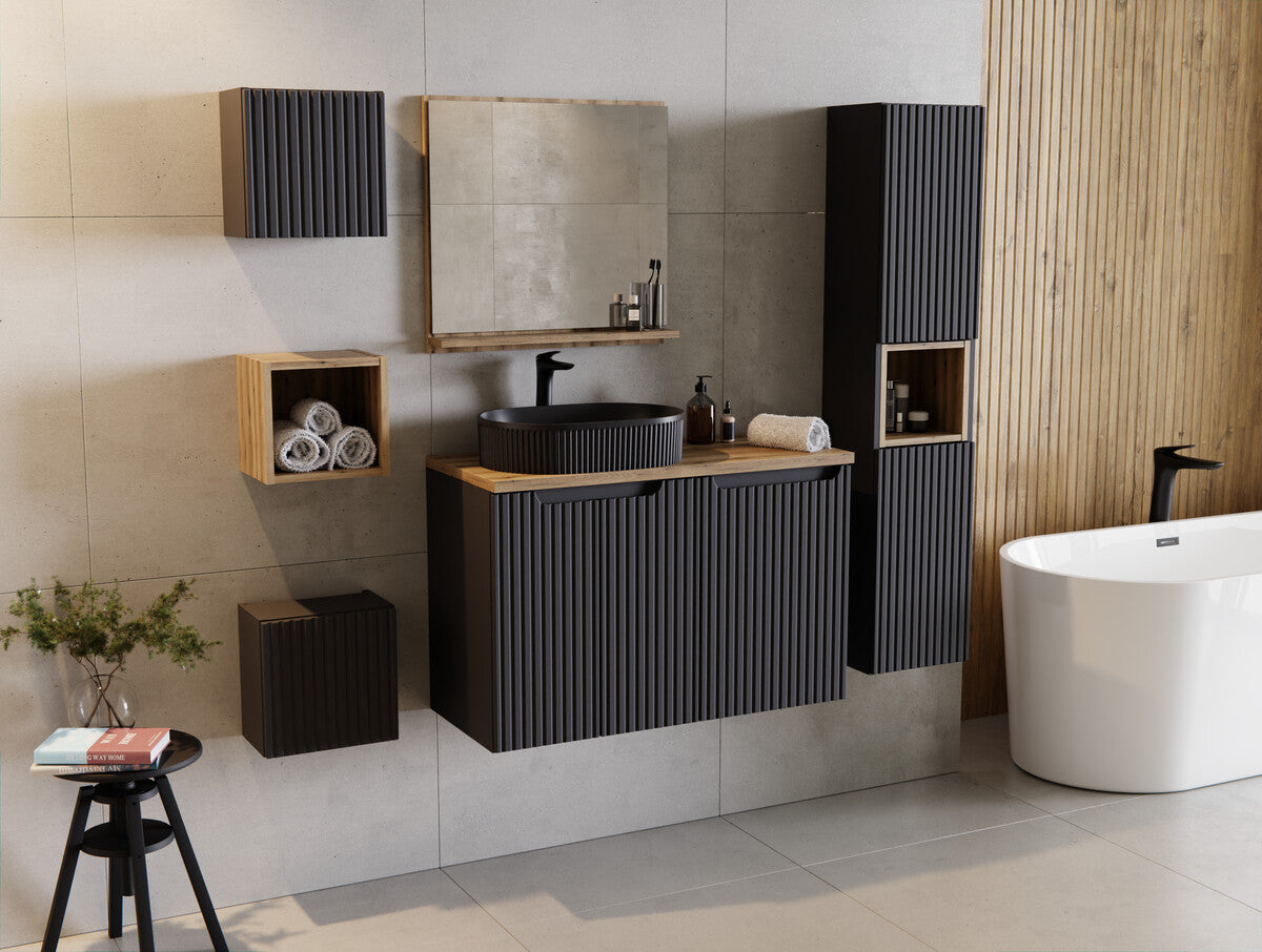 Vannas istabas skapīs Noa 30/140/25 cm melns - N1 Home