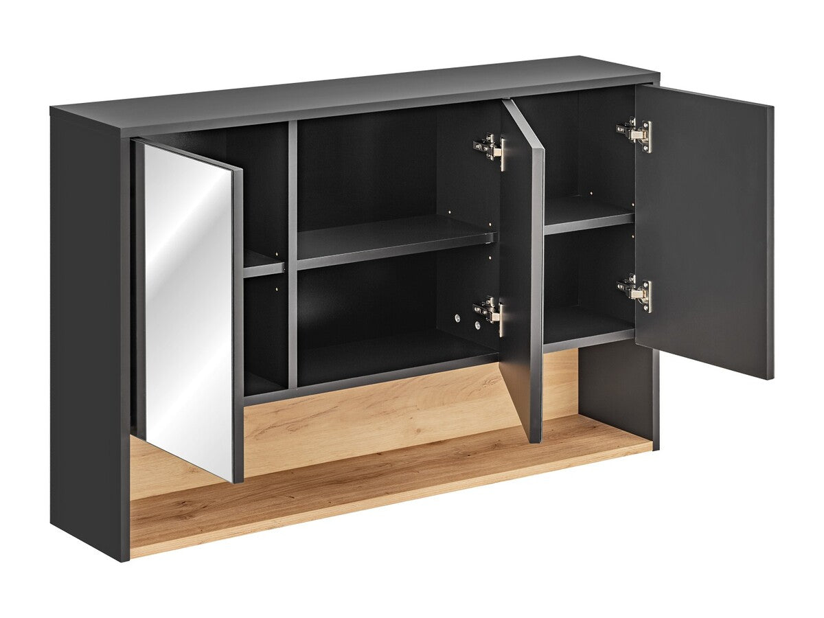 Vannas istabas skapīs ar spogulis Boro 60; 100; 120/75/25 cm grafīts - N1 Home