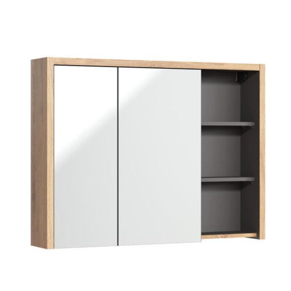 Vannas istabas skapīs ar spogulis Devi  100/75/18 cm ozols/grafīts - N1 Home