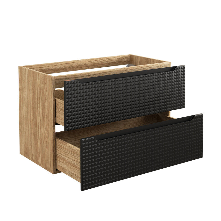 Vannas istabas mēbeļu komplekts Lukso R 90 cm melns - N1 Home