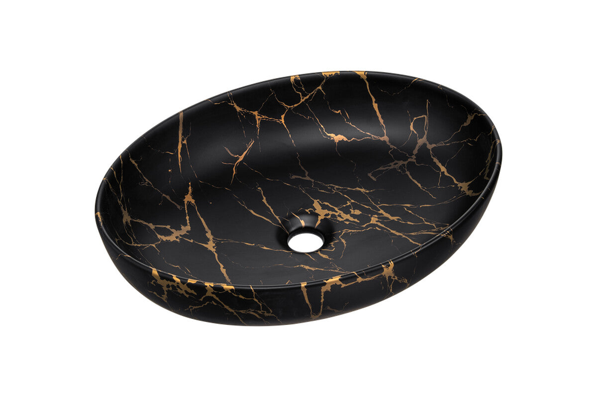 Izlietne Moon 52/13/39.5 cm melns/zelts - N1 Home