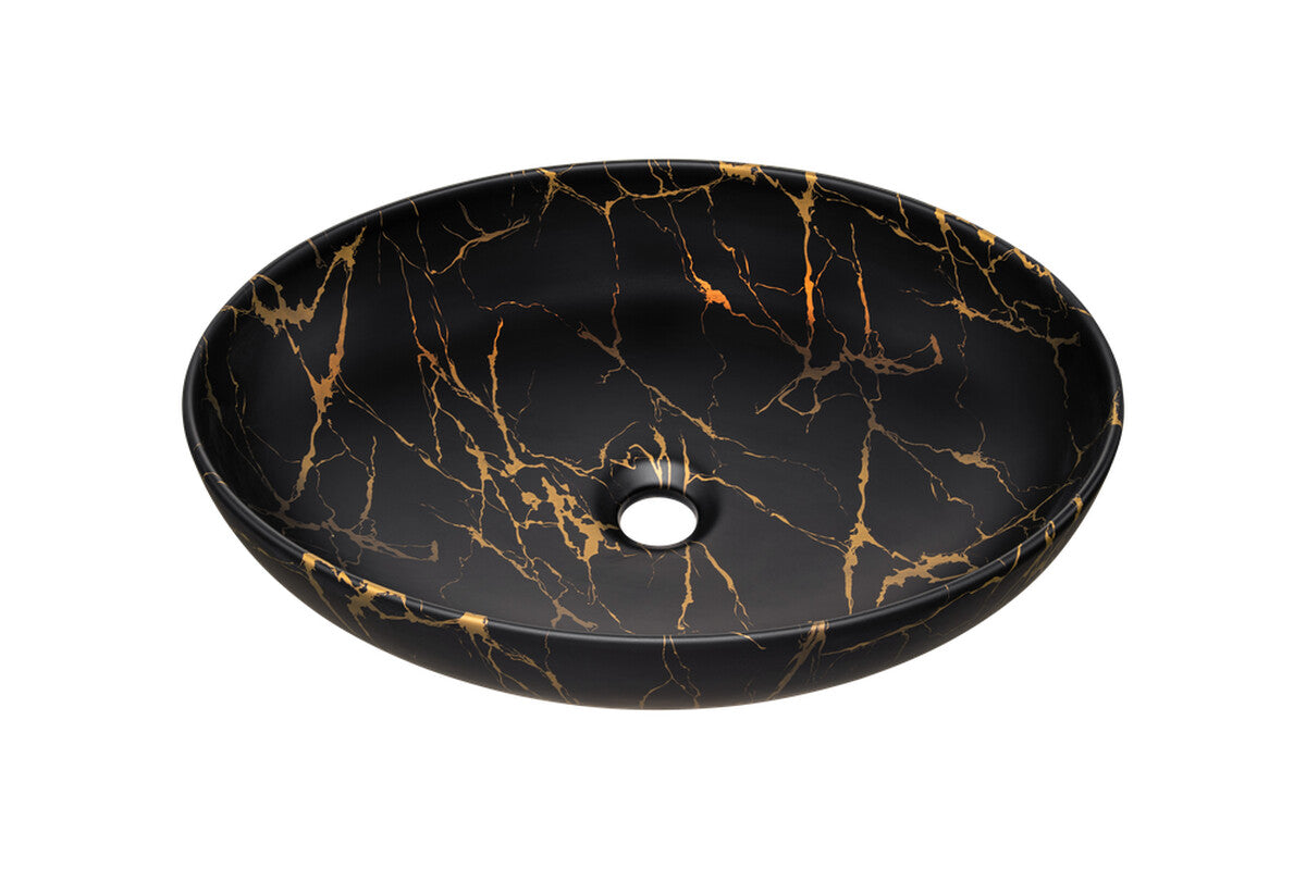 Izlietne Moon 52/13/39.5 cm melns/zelts - N1 Home