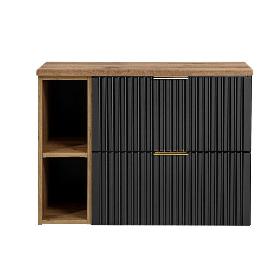 Vannas istabas mēbeļu komplekts Ade KL 80 cm melns/votan ozols - N1 Home