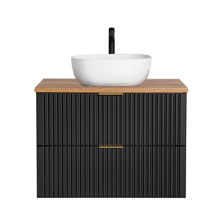 Vannas istabas mēbeļu komplekts Ade UL 80 cm melns/votan ozols - N1 Home