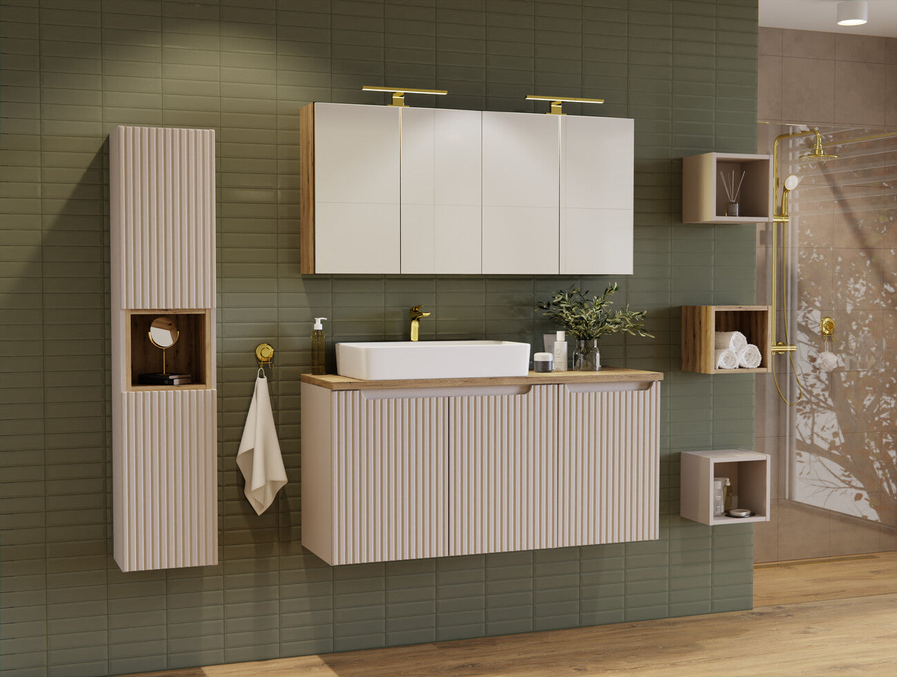 Vannas istabas skapīs Noa 30/140/25 cm kašmirs - N1 Home