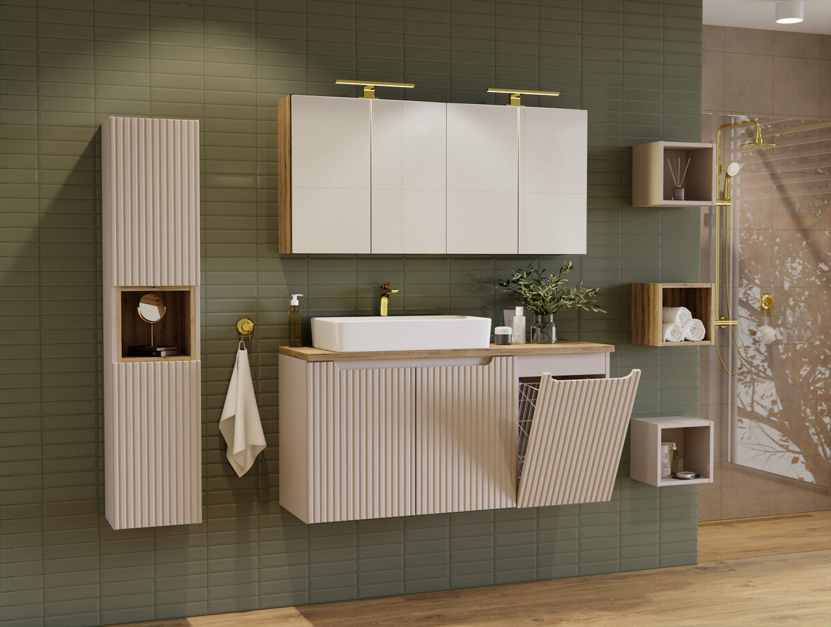 Vannas istabas skapīs ar veļas grozu Noa 40/57/39 cm kašmirs - N1 Home