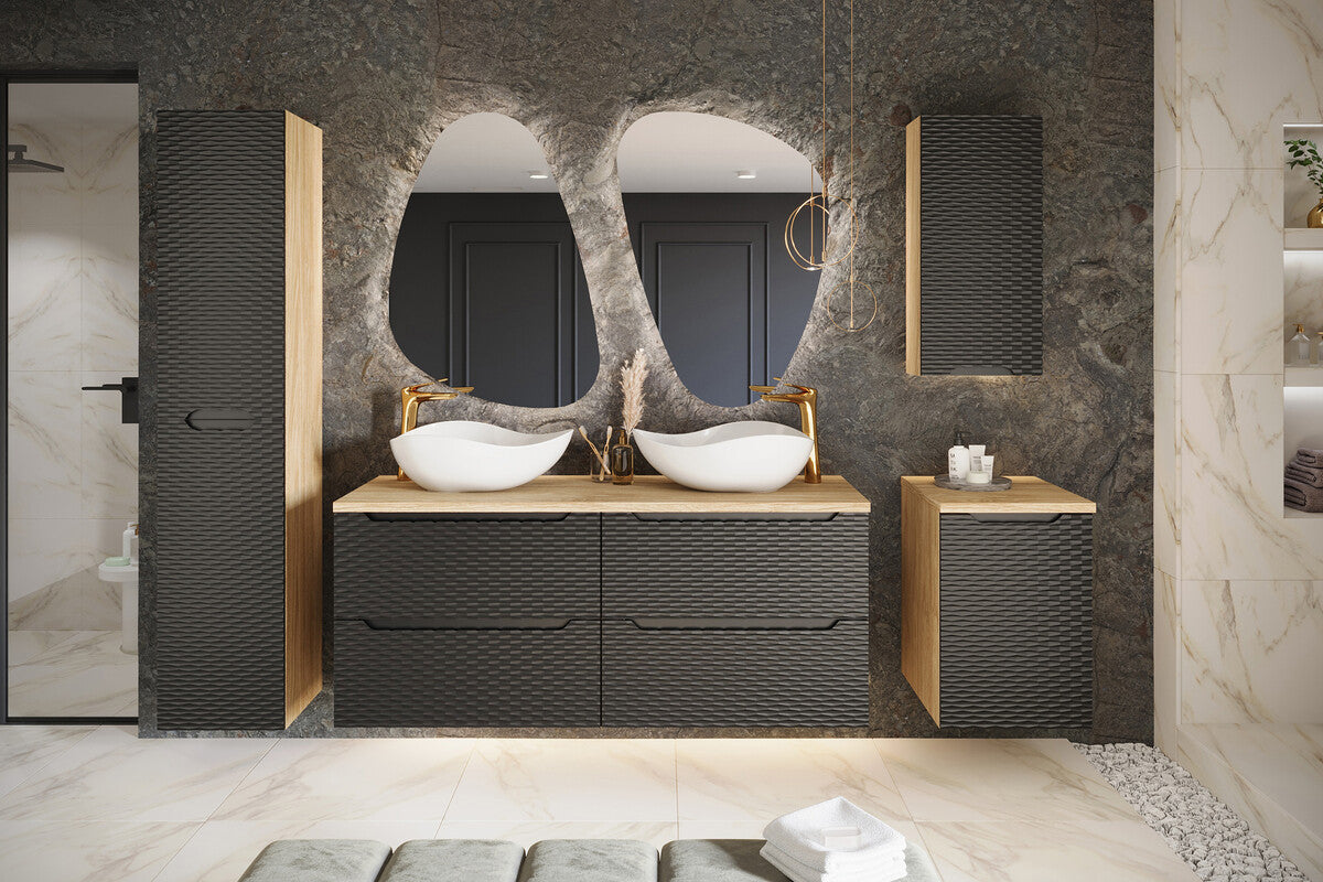 Vannas istabas skapīs Ocea 35/75/19 cm melns - N1 Home