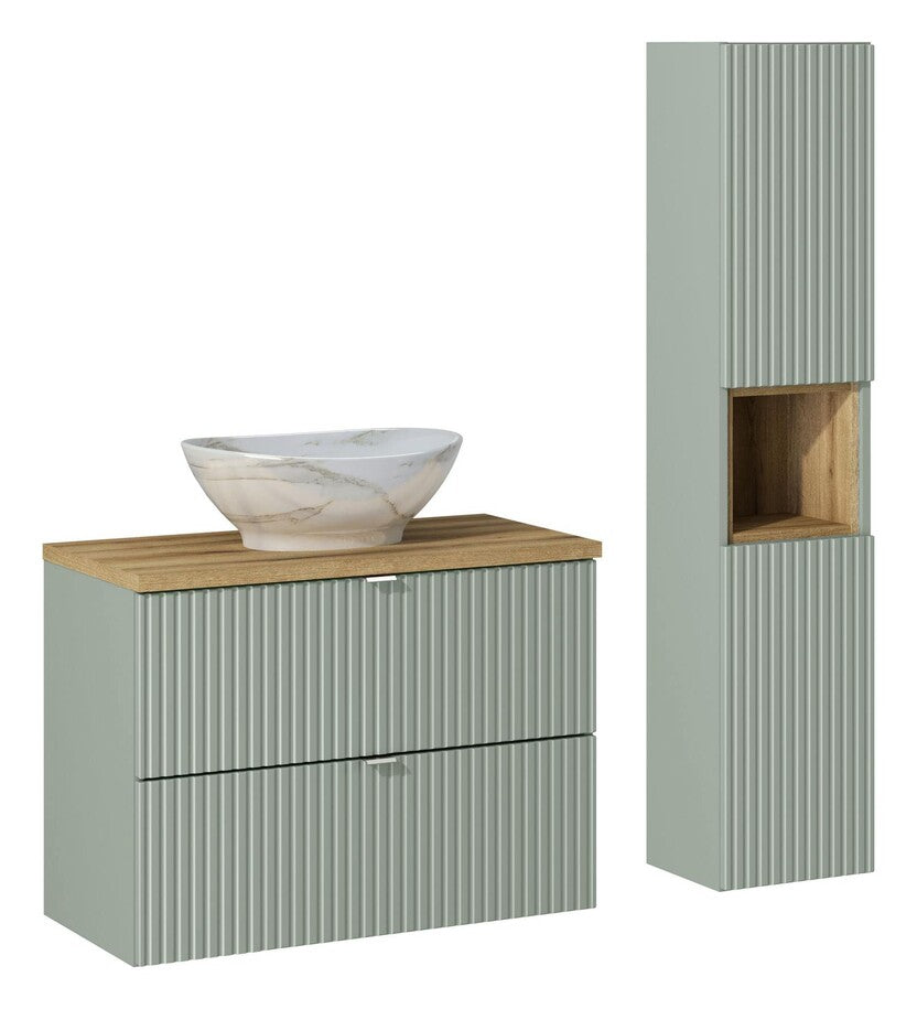 Vannas istabas mēbeļu komplekts Lina G  jūras zaļš/ozols - N1 Home