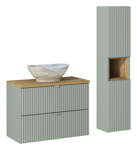 Vannas istabas mēbeļu komplekts Lina G  jūras zaļš/ozols - N1 Home