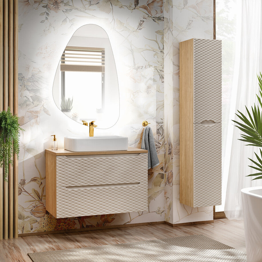 Vannas istabas skapīs Ocea 35/170/33 cm bēšs - N1 Home