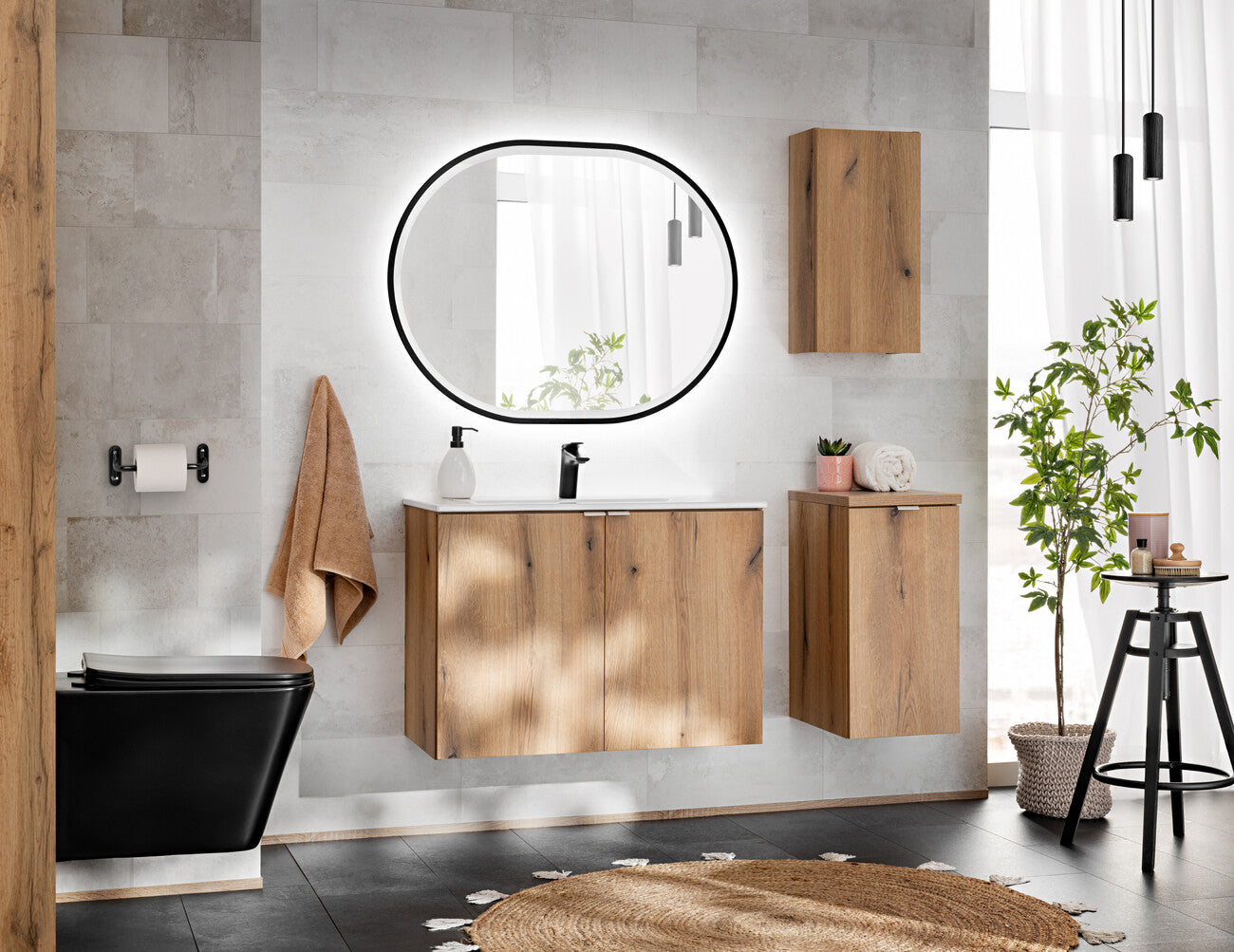 Vannas istabas skapīs Noa 20; 30/57/39 cm ozols - N1 Home