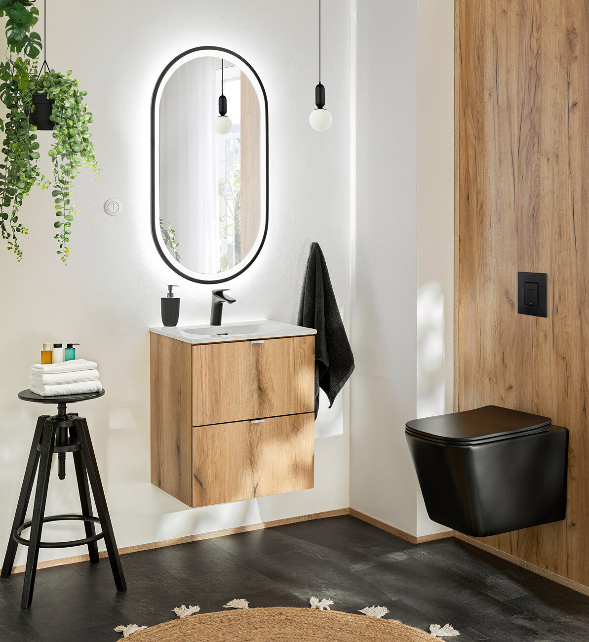 Vannas istabas izlietnes skapīs Noa 50; 60; 80/57/39 cm ozols - N1 Home