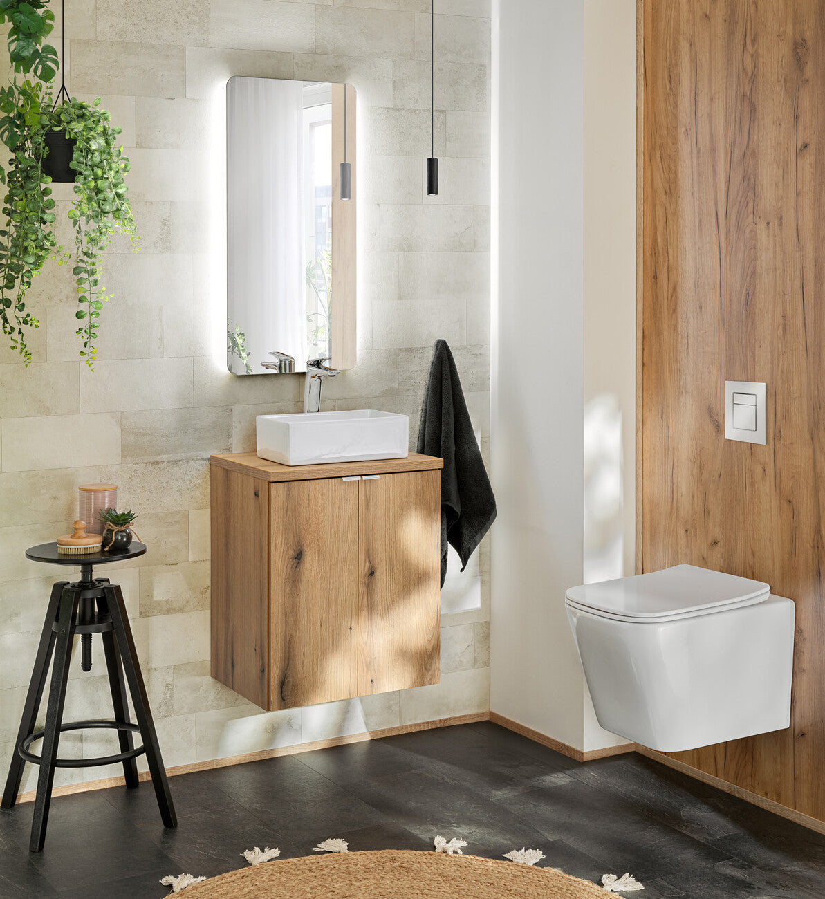 Vannas istabas izlietnes skapīs Noa 50; 60; 80/57/39 cm ozols - N1 Home