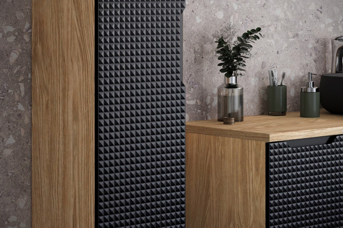 Vannas istabas mēbeļu komplekts Lukso S 120 cm melns - N1 Home