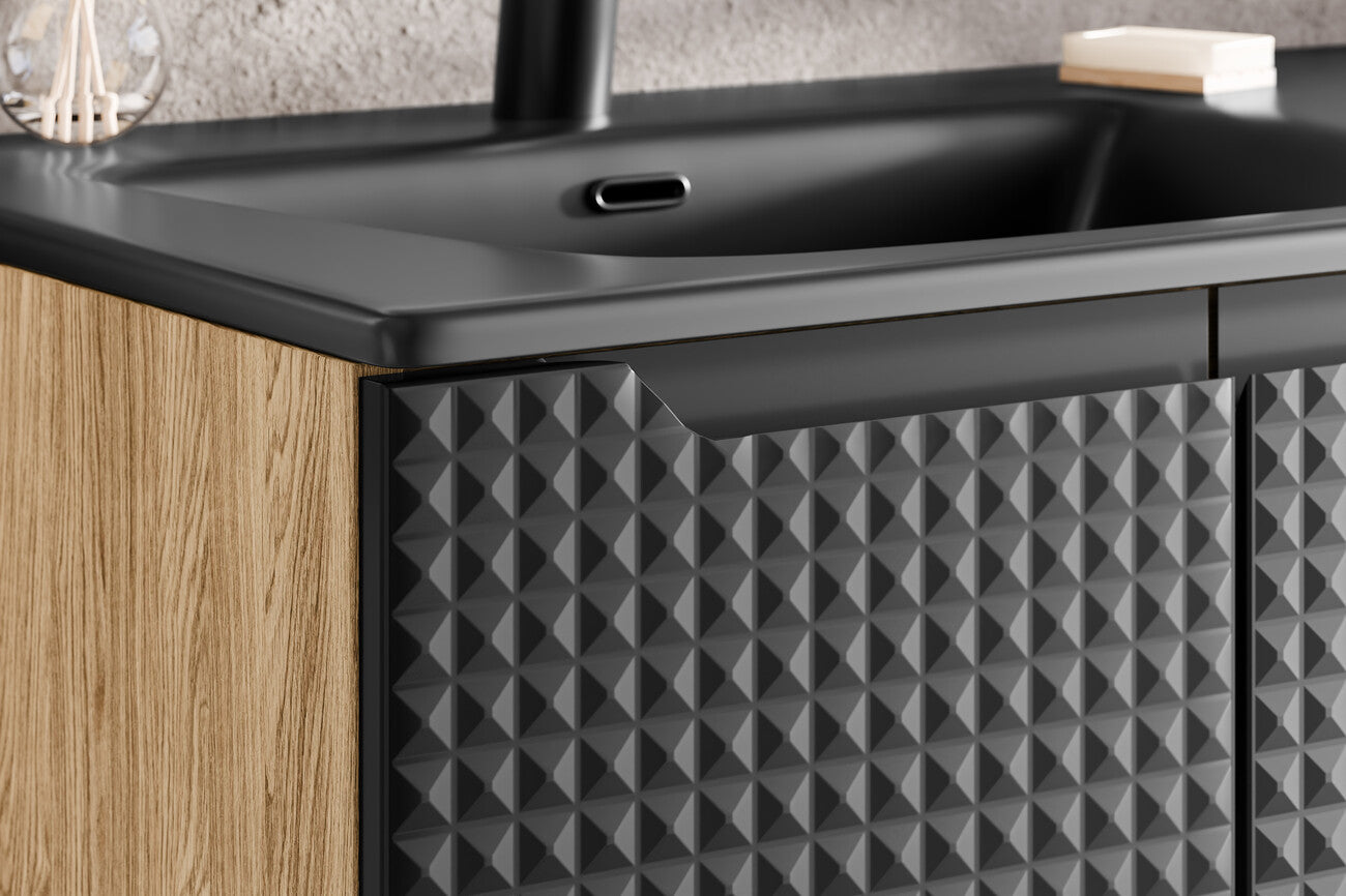 Vannas istabas mēbeļu komplekts Lukso D 120 cm melns - N1 Home