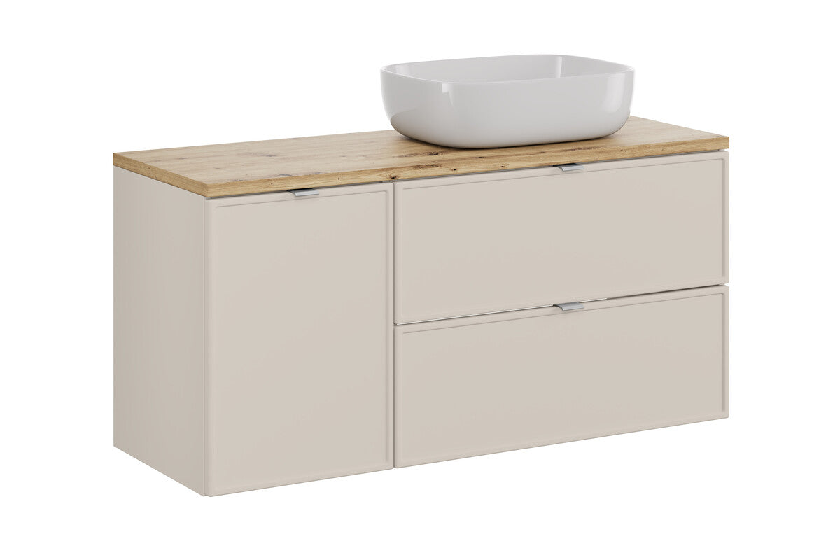 Vannas istabas mēbeļu komplekts Bell E 120 cm kašmirs/ozols - N1 Home