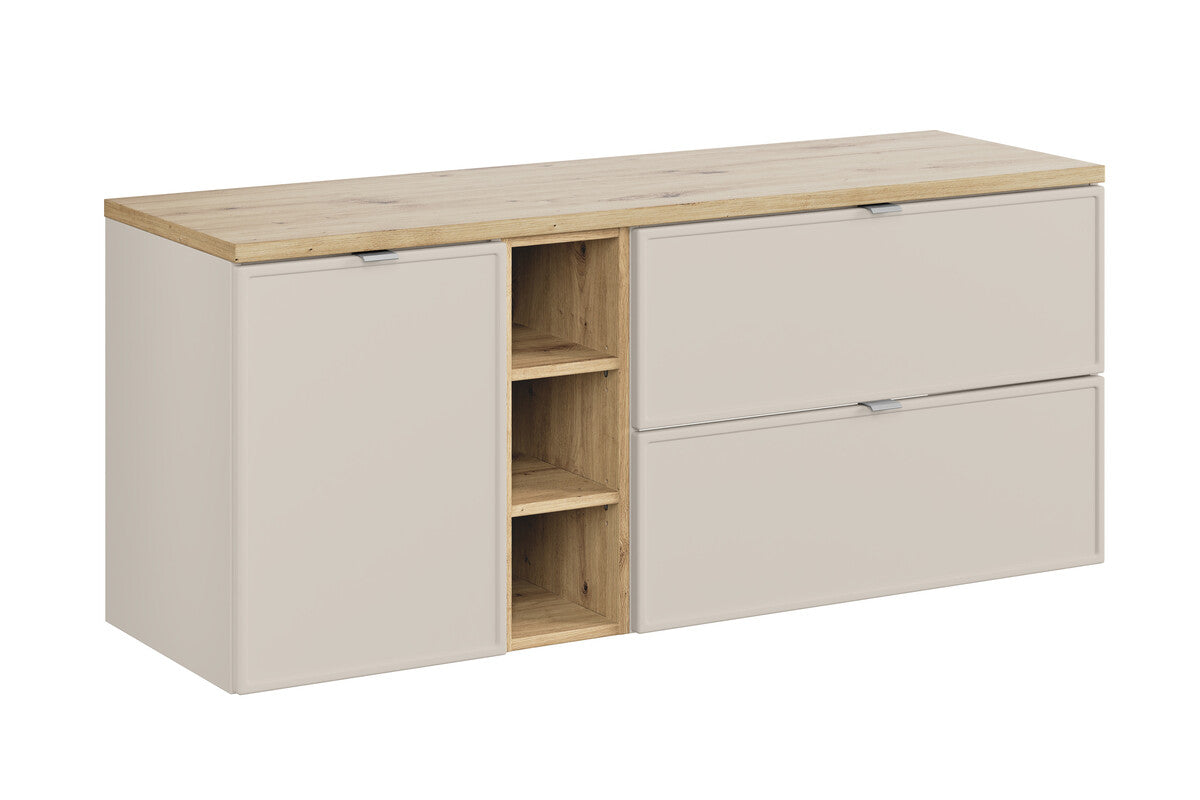 Vannas istabas mēbeļu komplekts Bell K 140 cm kašmirs/ozols - N1 Home