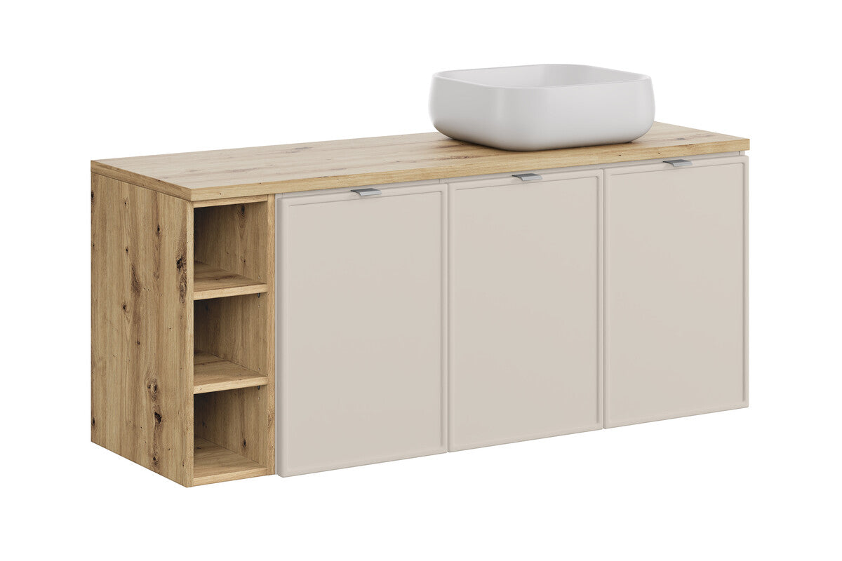 Vannas istabas mēbeļu komplekts Bell M 140 cm kašmirs/ozols - N1 Home