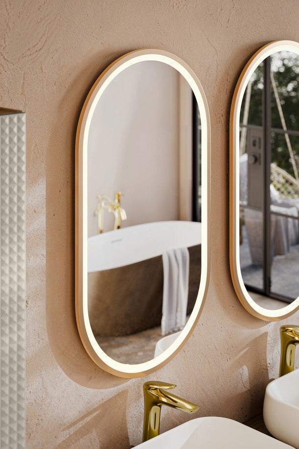 Spogulis ar LED Appo 50/90/4 xm zelts - N1 Home