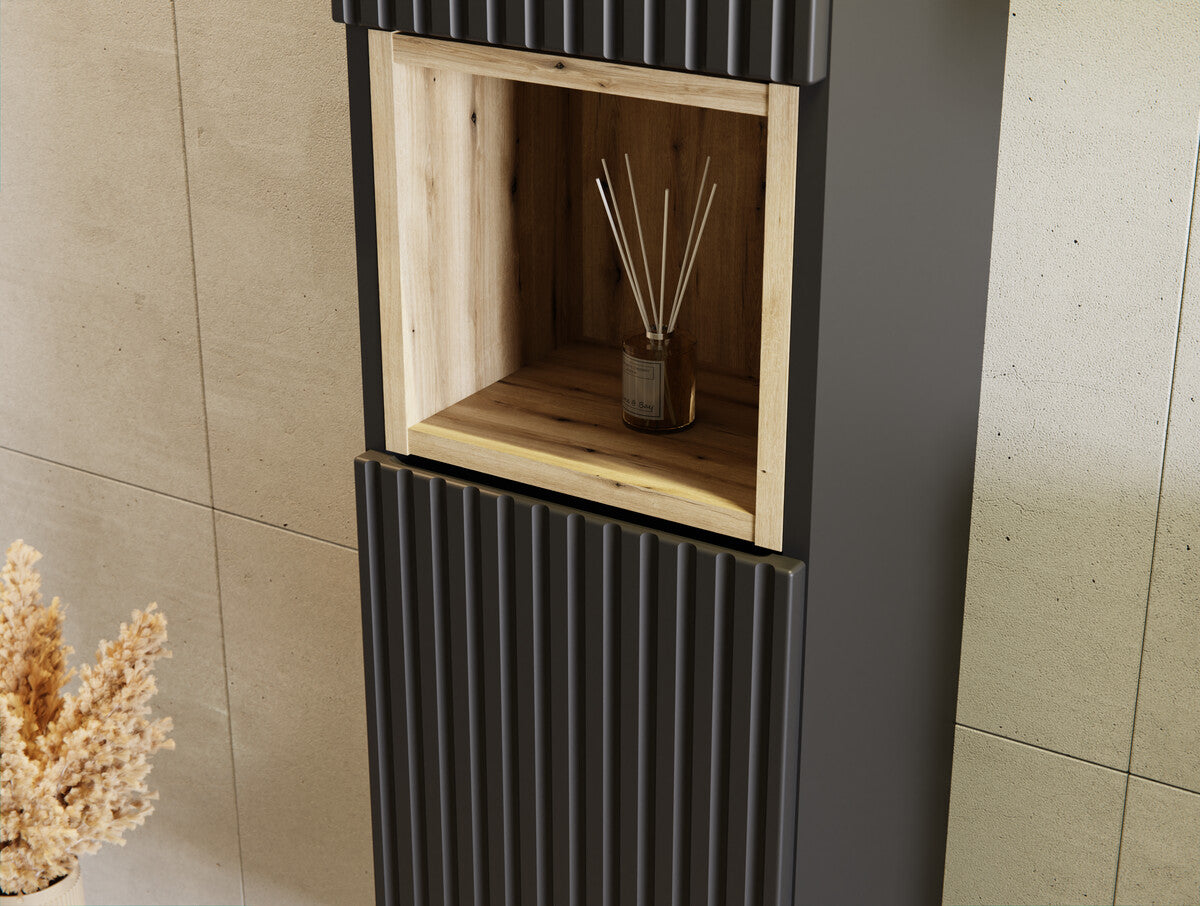 Vannas istabas skapīs Noa 30/140/25 cm melns - N1 Home