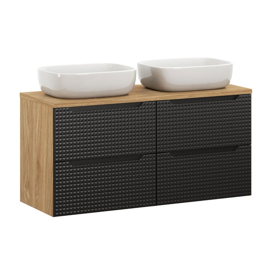 Vannas istabas mēbeļu komplekts Lukso B 120 cm melns - N1 Home