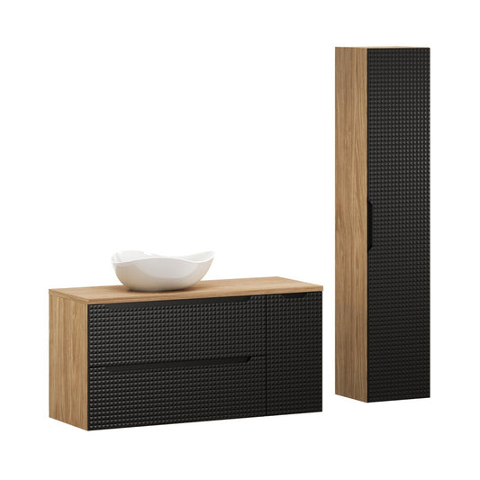 Vannas istabas mēbeļu komplekts Lukso C melns - N1 Home