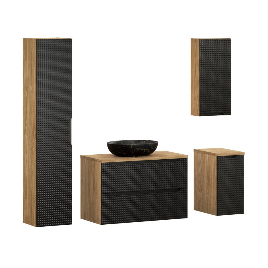 Vannas istabas mēbeļu komplekts Lukso X melns - N1 Home