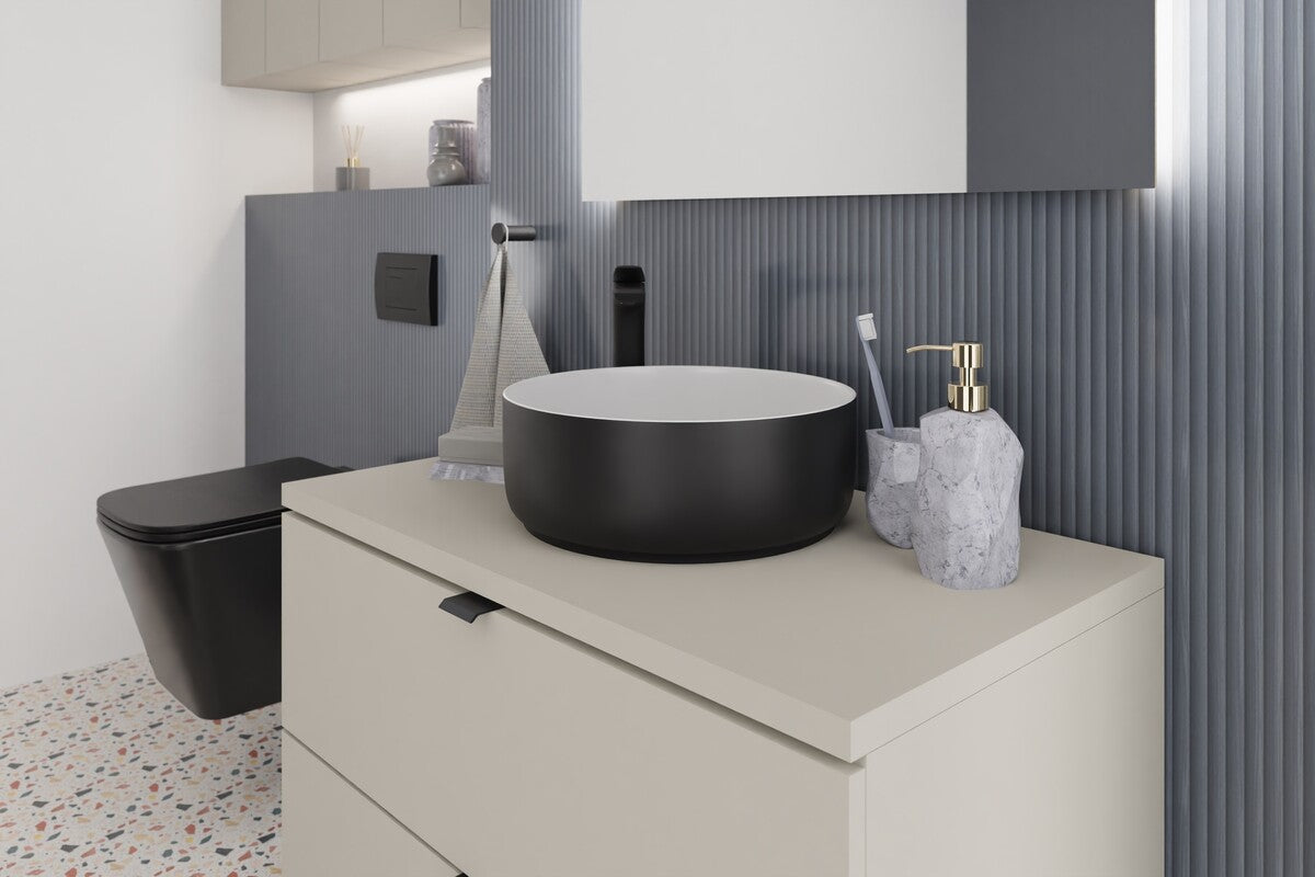 Izlietne Simp 36/13/36 cm melns/balts - N1 Home