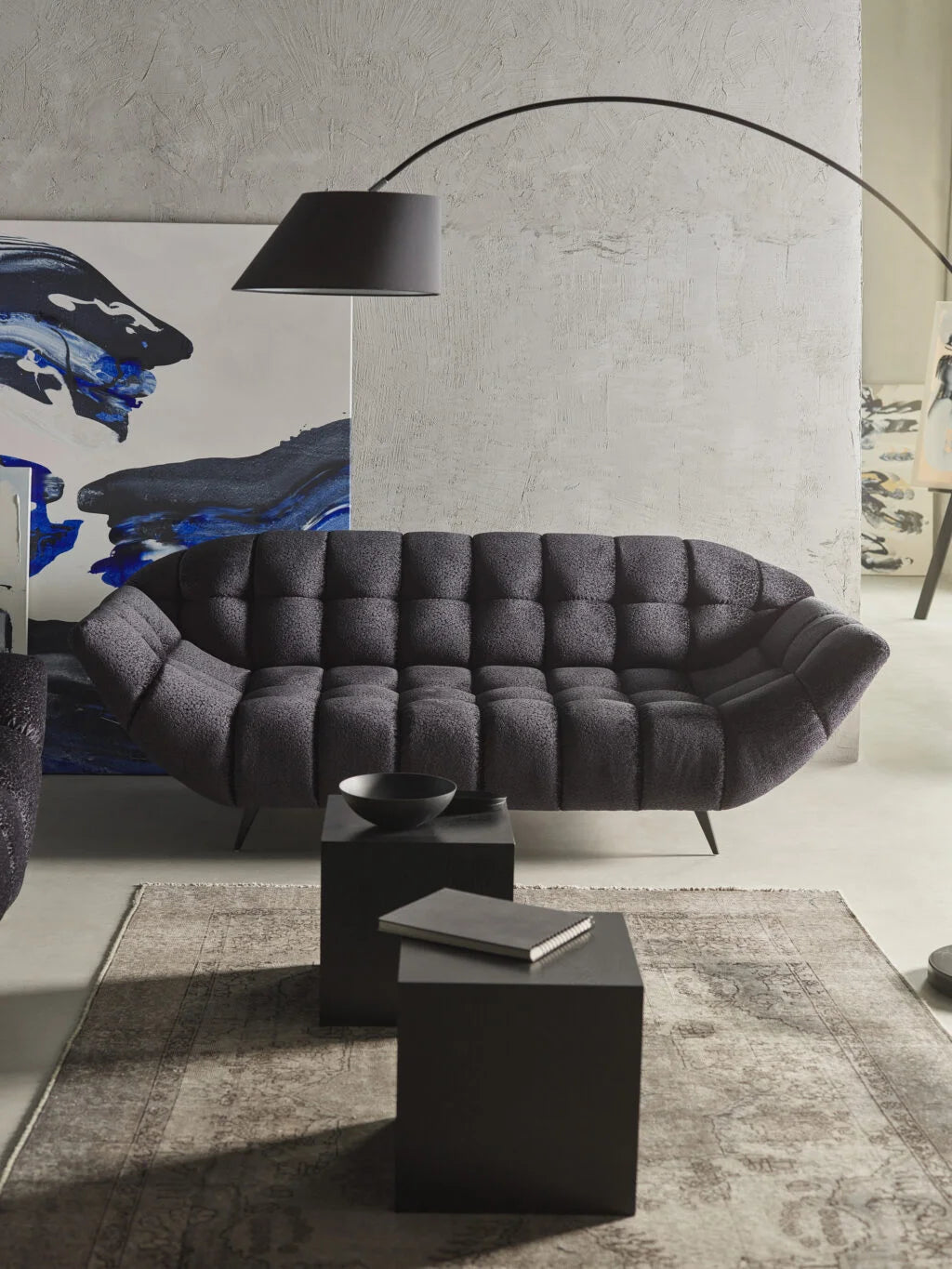 Dīvāns AIZ 200/94/82 cm bordo, antracīts; 222/82/94 cm skin - N1 Home