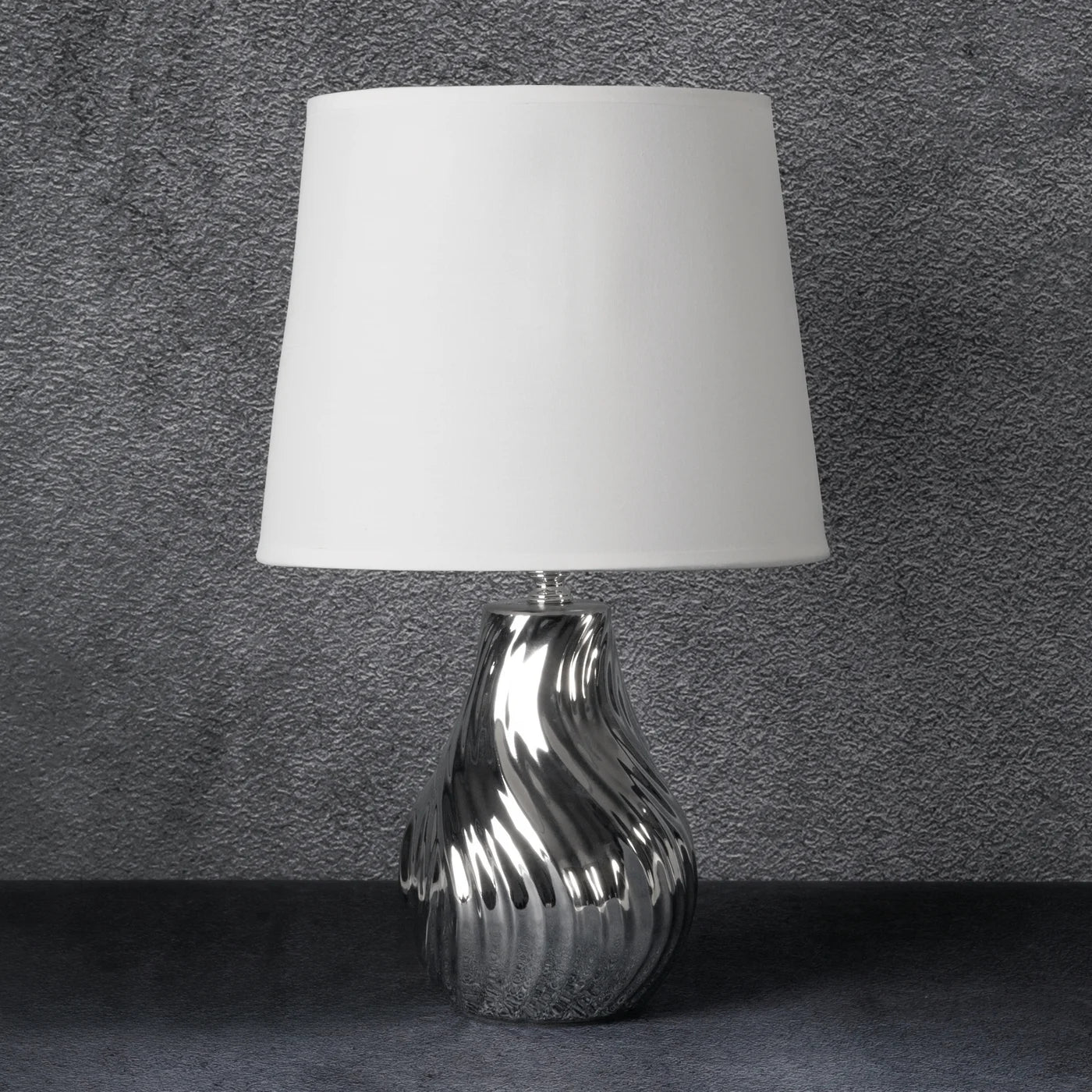 Galda lampa Rei 25x40 cm balts/sudrabs - N1 Home