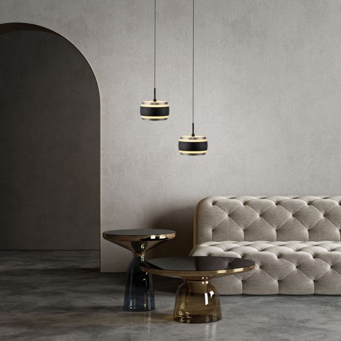 Piekaramā lampa PURE Falling Rings 200/13/13 cm melnā pērle / dimants