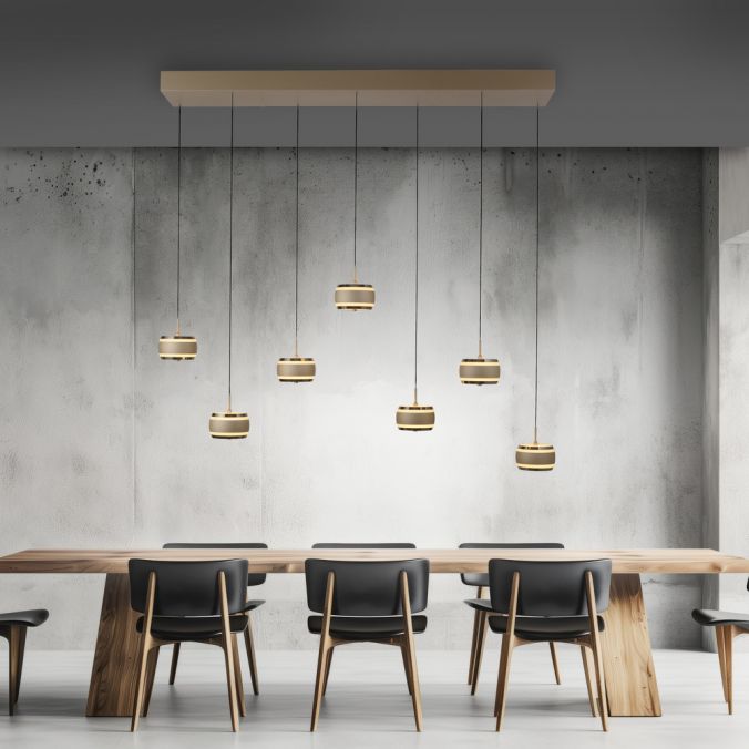 Piekaramā lampa PURE Falling Rings 200/22/132 cm bronza/tumšs hroms