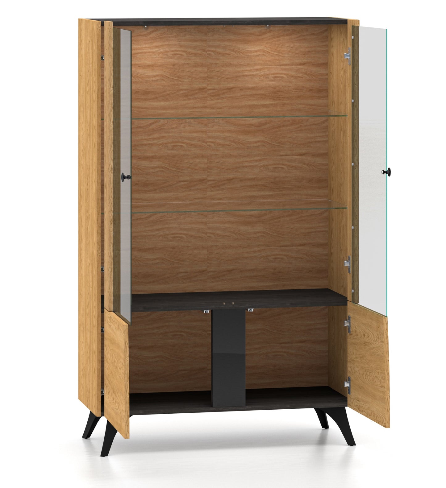 Skapis Toskana 152/94/38 cm ozols/melns