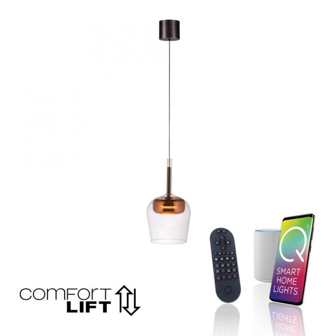 Piekaramā lampa Q-KON 200/21/21 cm melns/brūns