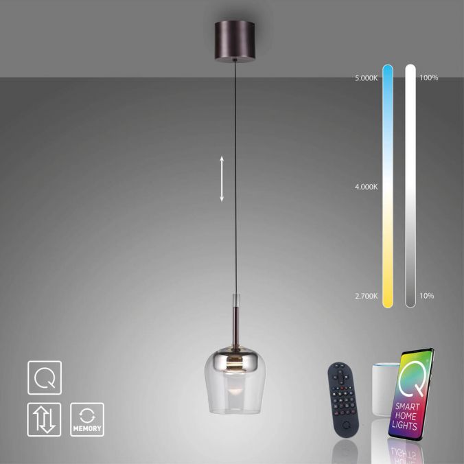 Piekaramā lampa Q-KON 200/21/21 cm melns/pelēks