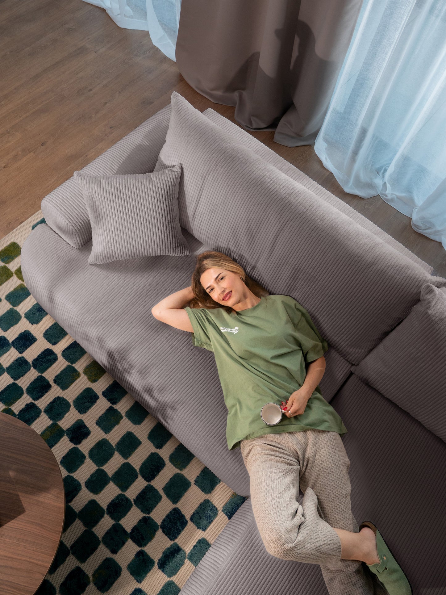 Dīvāns Ovors 93/260/165 cm Lincoln D 86 - N1 Home