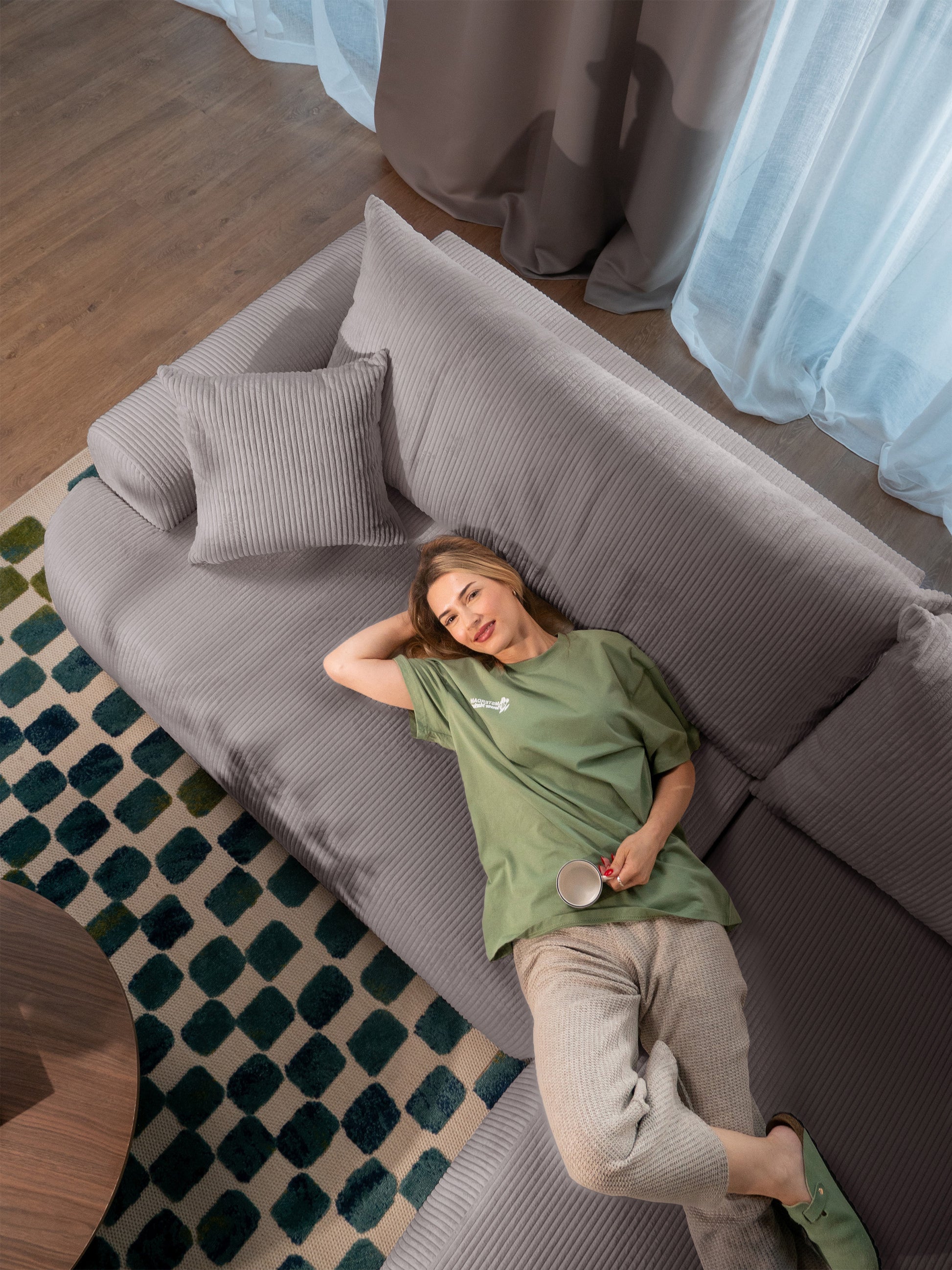 Dīvāns Ovors 93/260/165 cm Lincoln D 86 - N1 Home