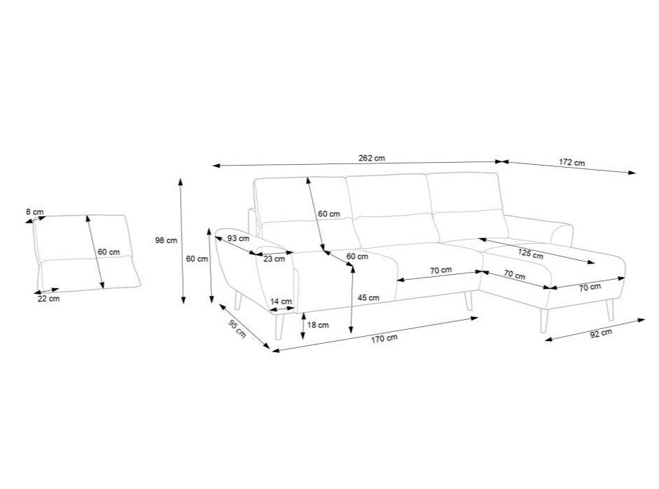 Dīvāns BOHO 262/98/172 cm - N1 Home