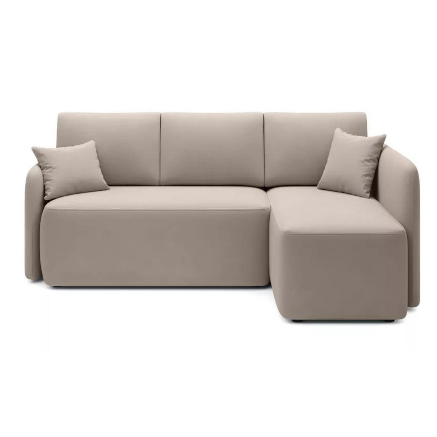 CATO L-formas stūra dīvāns ar gulēšanas funkciju, ar konteineru, smilškrāsas, kreisa/laba puse - N1 Home