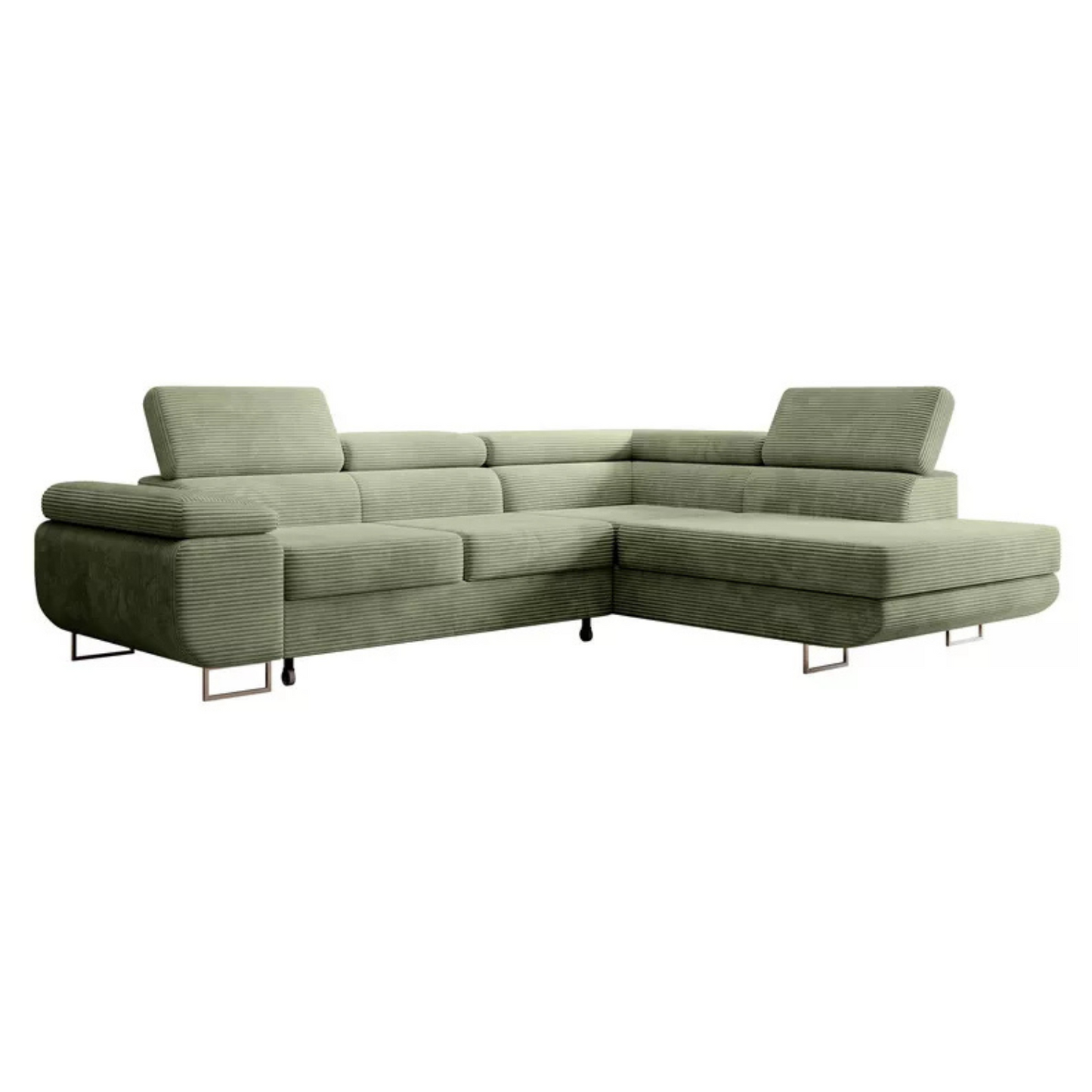 VILSTEV L-formas stūra dīvāns ar gulēšanas funkciju, ar konteineru, salvijas velveta, kreisa/laba puse - N1 Home