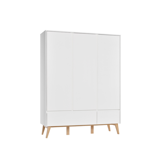 3 durvju skapis AIVA 148/52/199 cm balts - N1 Home