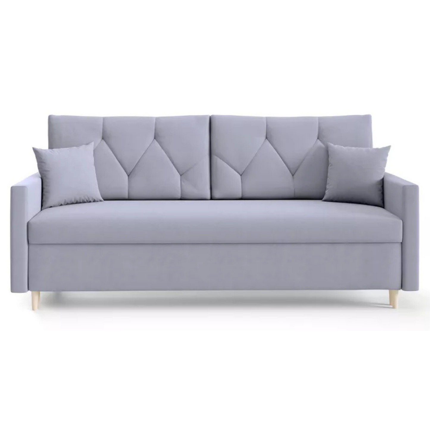 RAZO Dīvāns-gulta ar glabātuvii, gaiši pelēks samts - N1 Home